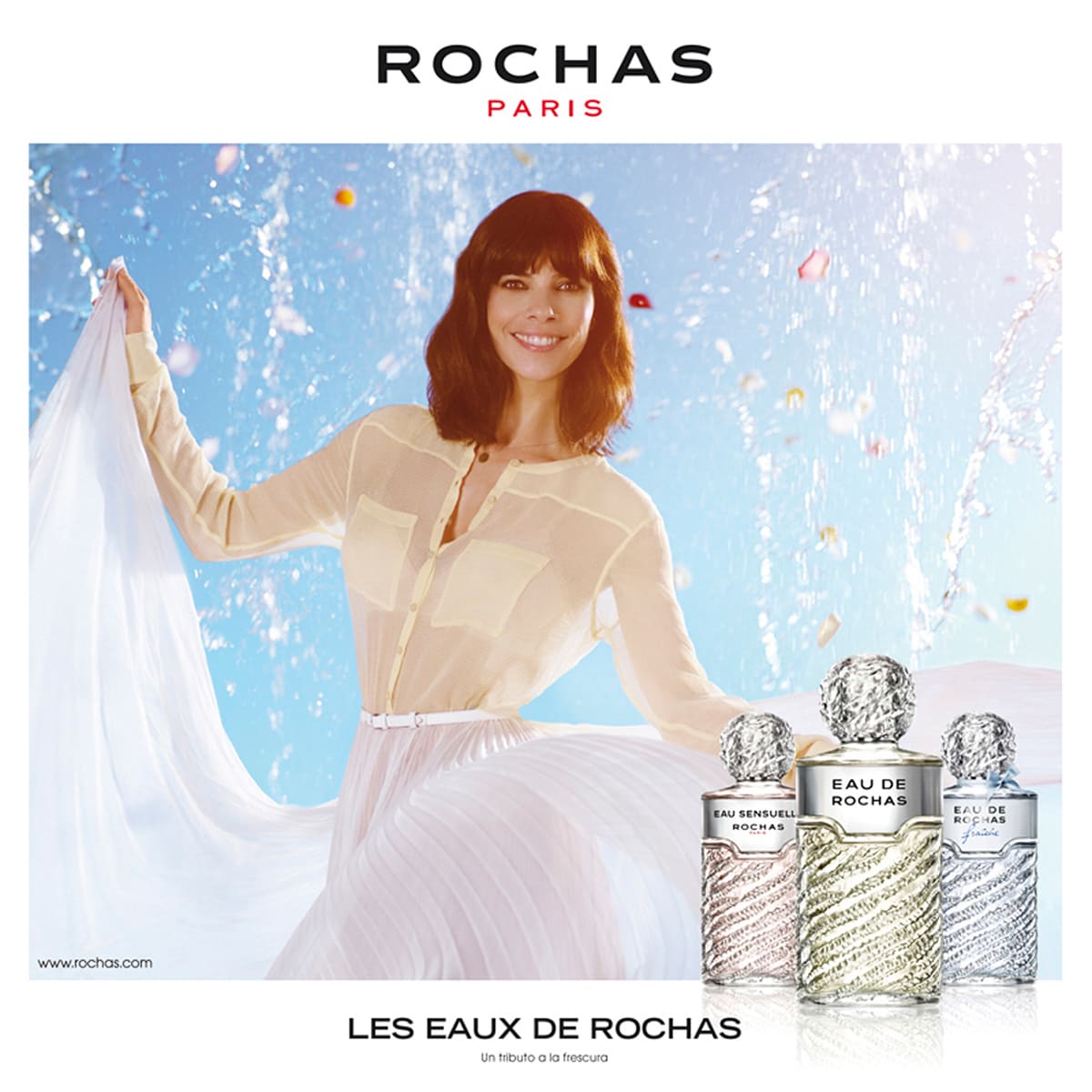 Campaña publicitaria realizada por Cristina López junto a Enri Mür Studio para la fragancia de Rocha, protagonizada por Maribel Verdú.