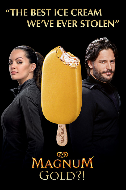 Campaña publicitaria realizada por Richard Ramos junto a Enri Mür Studio protagonizada por Mila Kunis & Joe Mangianelo para Magnum.
