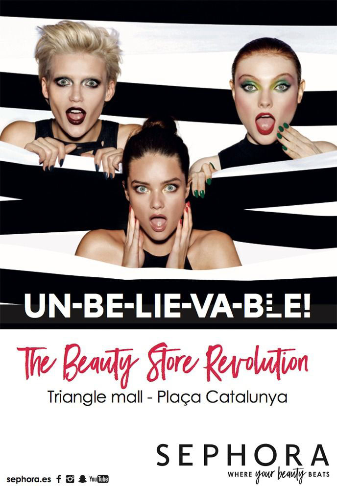 Campaña de publicidad "Unbelievable" para Sephora. Elaborada por Enri Mür y La Despensa junto a Antonio Terrón.
