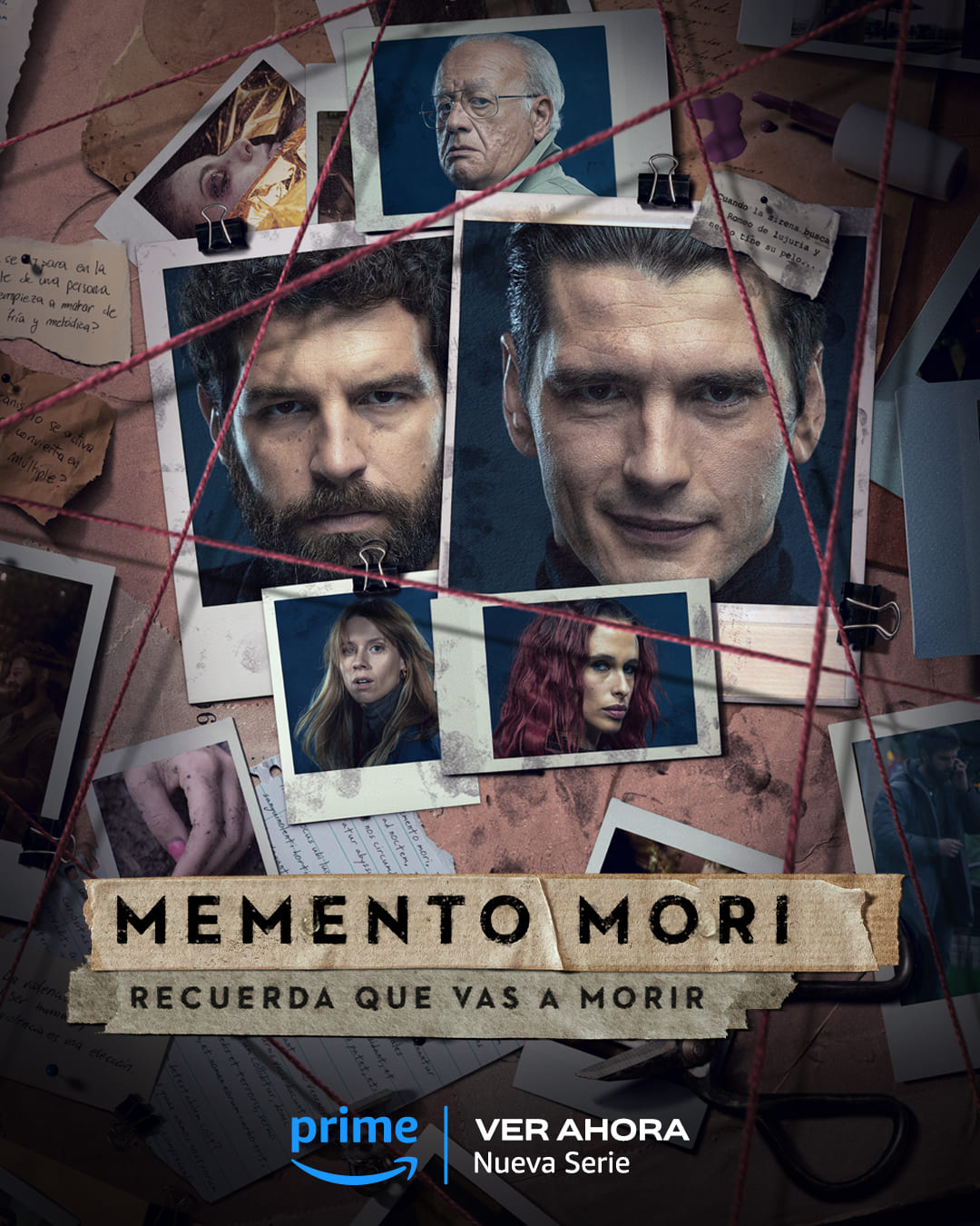 Carteles elaborados por Enri Mür Studio para el estreno oficial de la serie Memento Mori, de Prime Video, protagonizada por Yon González